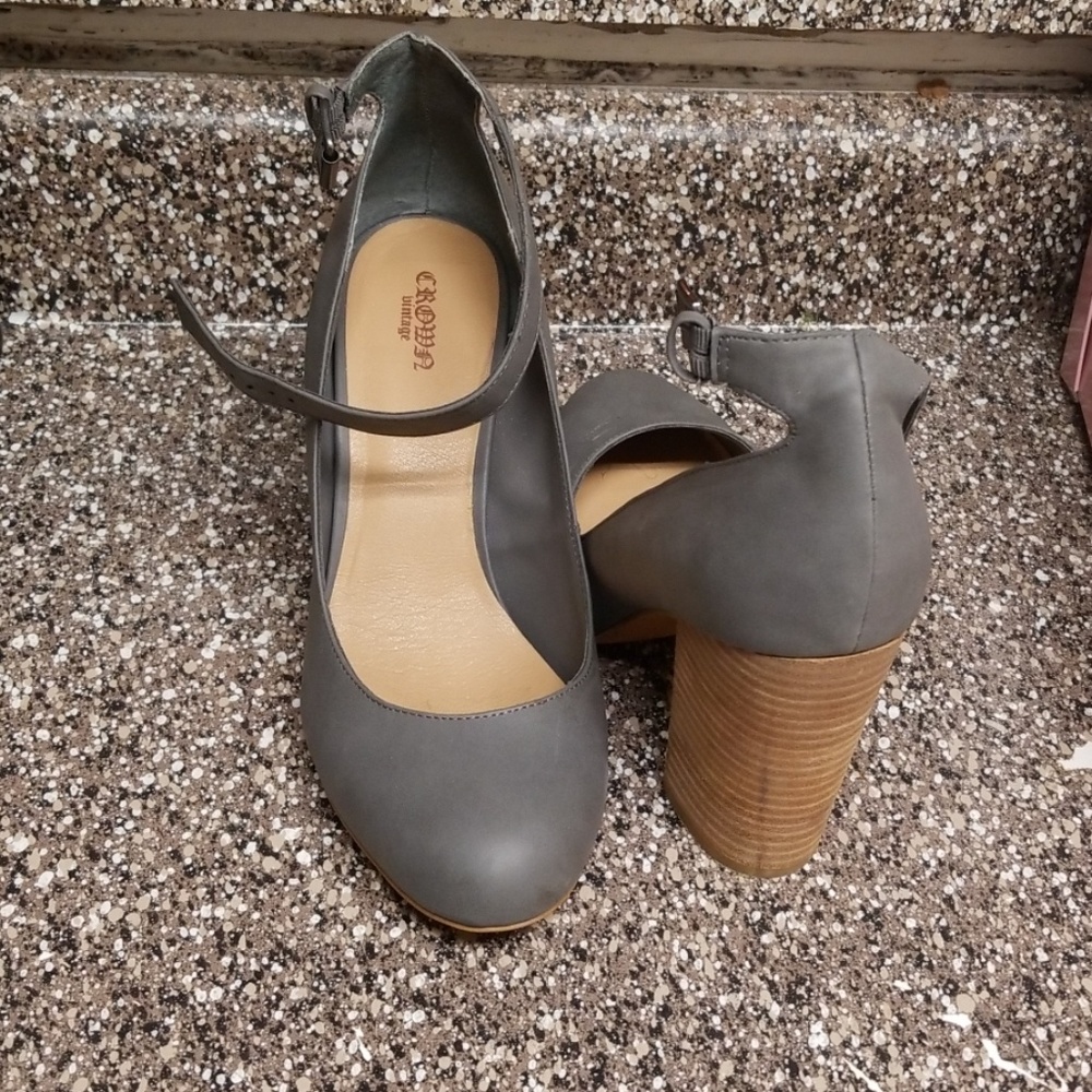 Crown Vintage Grey Block Heel